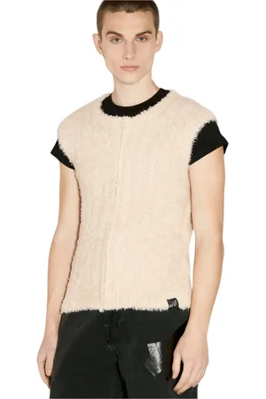 MARTINE ROSE Kurtki, Mężczyzna, Beżowy, M, Nylon, Fuzzy Zip-Up Gilet