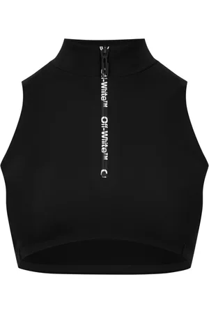 OFF-WHITE Koszulki, Kobieta, Czarny, M, Scuba Logo Zip Top
