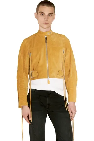 Eytys Kurtki, Mężczyzna, Żółty, L, Zamsz, Suede Biker Jacket