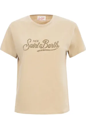 MC2 SAINT BARTH Koszulki, Kobieta, Beżowy, S, Stylowe T-shirty i Pola