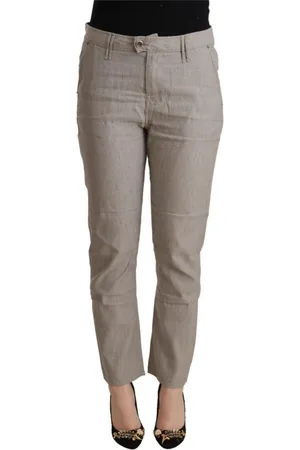 Cycle Spodnie, Kobieta, Szary, W28, Nylon, Spodnie Tapered z Lnu
