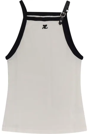 Courrèges Koszulki, Kobieta, Biały, M, Bawełna, Top bez rękawów