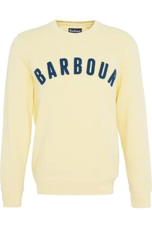 Barbour Bluzy, Mężczyzna, Żółty, S, Bawełna, Prep Logo Crew Sweatshirt Heritage Lemon