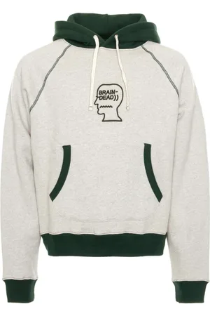 Brain Dead Bluzy, Mężczyzna, Biały, XL, Logo Head Raglan Fleece Hoodie