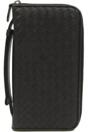 Bottega Veneta Pre-owned, Mężczyzna, Czarny, ONE SIZE, Skóra, Pre-owned skórzane portfele
