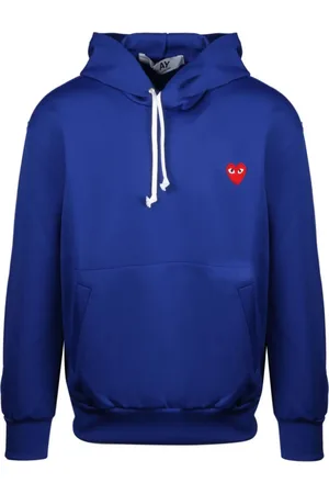 Comme des Garçons Bluzy, Mężczyzna, Niebieski, XL, Bluza z aplikacją serca