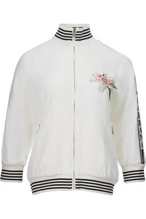 Dolce & Gabbana Bluzy, Kobieta, Biały, M, Bluza z Haftem na Zamek