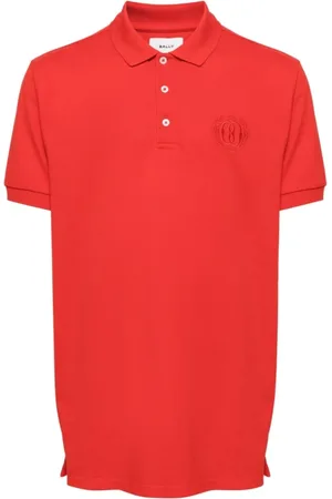Bally Koszulki, Mężczyzna, Czerwony, S, Czerwony Polo z Haftowanym Logo