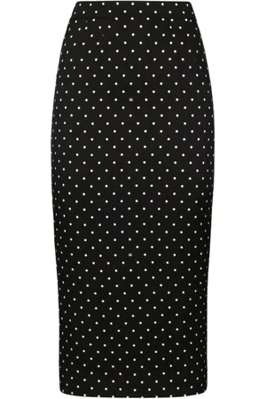 Dolce & Gabbana Spódnice, Kobieta, Czarny, S, Czarna Spódnica w Kropki z Jedwabiu