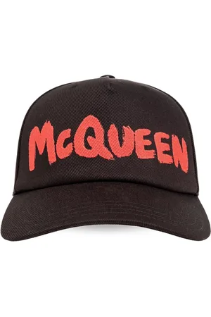 Alexander McQueen Akcesoria, Mężczyzna, Czarny, L, Czarna Czapka z Logo i Daszkiem