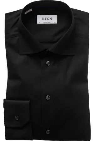 Eton Koszule, Mężczyzna, Czarny, 6XL, Czarna Koszula Współczesna Twill