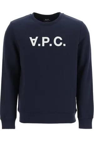 A.P.C. Bluzy, Mężczyzna, Niebieski, S, Bawełna, Flocked Logo Sweatshirt