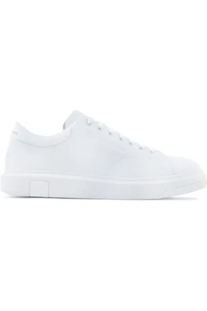 Armani Exchange Buty, Mężczyzna, Biały, 42 1/2 EU, Biała Skórzana Sneaker z Detalem Logo