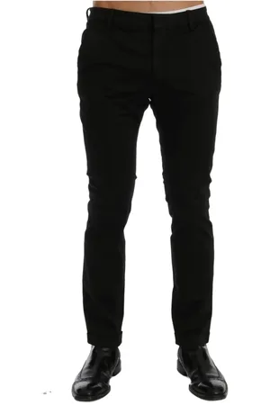 Costume National Spodnie, Mężczyzna, Czarny, S, Czarne Spodnie Slim Fit z Bawełny Stretch