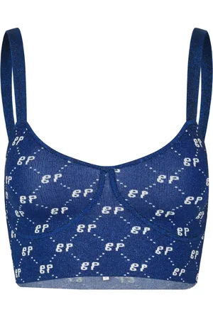 Baum und Pferdgarten Koszulki, Kobieta, Niebieski, S, Harlequin Crop Top