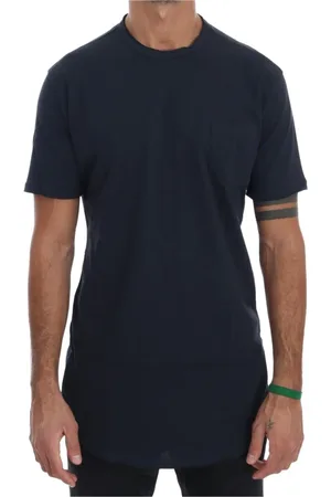 D.A. Daniele Alessandrini Koszulki, Mężczyzna, Niebieski, S, Niebieski Bawełniany T-shirt z okrągłym dekoltem dla mężczyzn