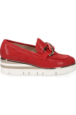 SANGIORGIO Buty, Kobieta, Czerwony, 40 EU, Zamsz, Czerwone Mokasyny zamszowe
