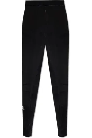 Balenciaga Spodnie, Kobieta, Czarny, S, Len, Kolekcja odzieży narciarskiej z weluru Spodnie zwężane