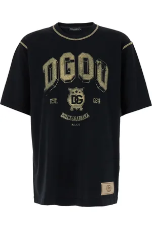 Dolce & Gabbana Koszulki, Mężczyzna, Czarny, L, Czarne T-shirty i Pola Jersy Regular