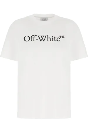 OFF-WHITE Koszulki, Kobieta, Biały, S, Casual Bawełniany T-shirt