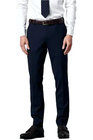 Meyer Spodnie, Mężczyzna, Niebieski, W42 L32, Wełna, Spodnie Oslo Perfect Fit Chino Marine