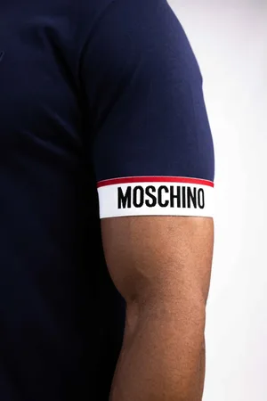 Moschino Koszulki, Mężczyzna, Niebieski, S, Podstawowy T-shirt Mężczyźni Granatowy