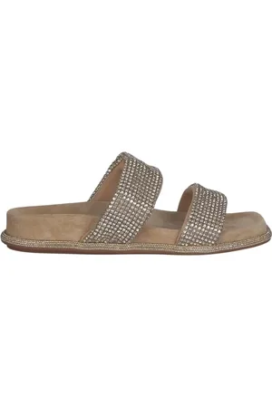 Alma en Pena Buty, Kobieta, Beżowy, 37 EU, Sandałki z kamieniami Strass