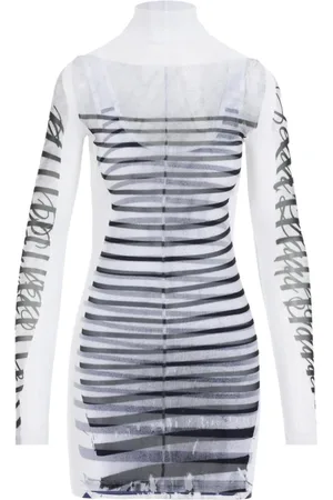 Jean Paul Gaultier Sukienki, Kobieta, Wielobarwność, S, Spandex, Drukowana Siatkowa Mini Sukienka