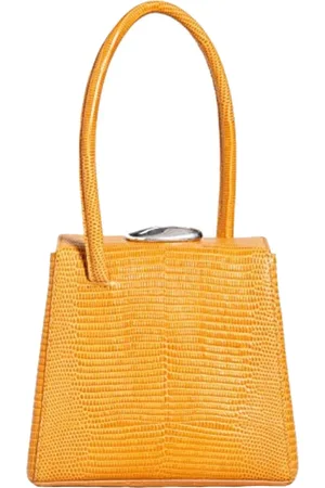 Little Liffner Torebki, Kobieta, Pomarańczowy, ONE SIZE, Vintage Lizard-Embossed Leather Handbag