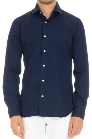 BARBA Koszule, Mężczyzna, Niebieski, 4XL, Denim, Denimowa Koszula