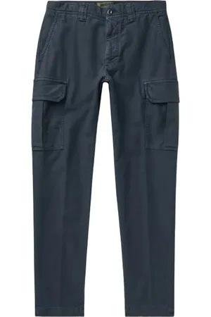 Incotex Spodnie, Mężczyzna, Niebieski, W31, Bawełna, Niebieskie spodnie cargo slim fit