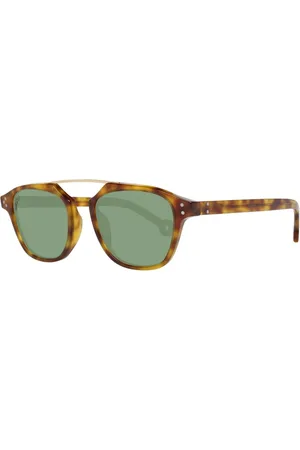 Hally & Son Akcesoria, unisex, brązowy, ONE SIZE, Brązowe Okulary przeciwsłoneczne Trapezium z ochroną UV