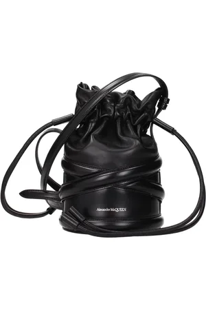 Alexander McQueen Torebki, Kobieta, Czarny, ONE SIZE, Skóra, Czarna Skórzana Torba na Ramię
