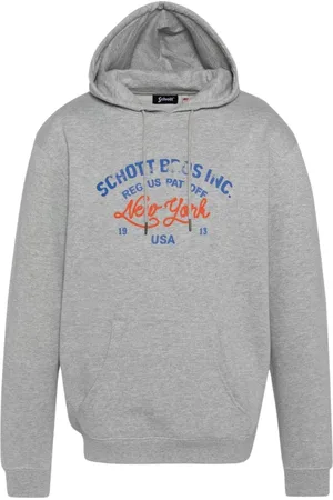 Schott NYC Bluzy, Mężczyzna, Szary, M, Bluza z kapturem Spencer
