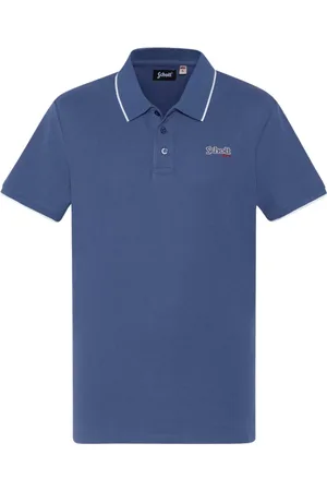 Schott NYC Koszulki, Mężczyzna, Niebieski, S, Bawełna, Granatowy Polo Paul