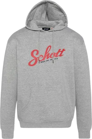 Schott NYC Bluzy, Mężczyzna, Szary, M, Bluza z kapturem Spencer