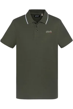 Schott NYC Koszulki, Mężczyzna, Zielony, S, Len, Zielony Polo Paul