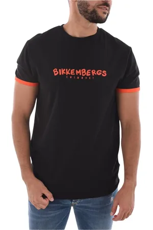 Bikkembergs Koszulki, Mężczyzna, Czarny, S, Bawełna, T-shirt z nadrukiem logo z bawełny stretch
