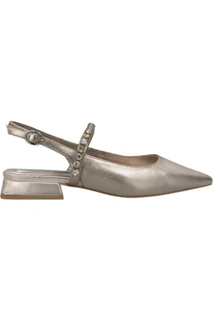 Alma en Pena Buty, Kobieta, Żółty, 39 EU, Plaski but zapinany na rzepy z krysztalami
