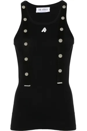The Attico Koszulki, Kobieta, Czarny, S, Czarna Topwear dla Kobiet Ss 24