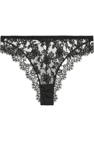Dolce & Gabbana Bielizna, Kobieta, Czarny, S, Czarny Koronkowy Slip Bielizna