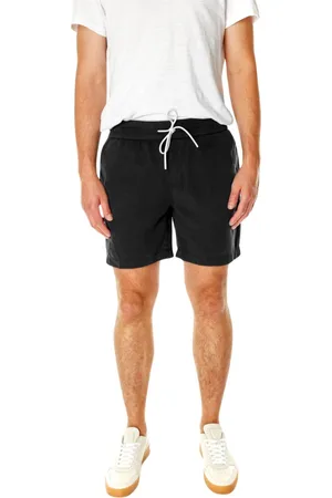 Portuguese Flannel Szorty, Mężczyzna, Czarny, M, Szorty Tencel Średnie Talia Elastyczny Pas