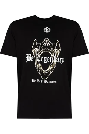 Les Hommes Koszulki, Mężczyzna, Czarny, L, Elegancki T-shirt z okrągłym dekoltem