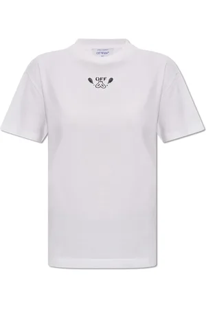 OFF-WHITE Koszulki, Kobieta, Biały, S, Bawełna, T-shirt z motywem paisley