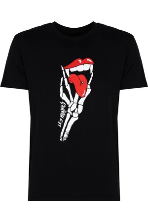 Les Hommes Koszulki, Mężczyzna, Czarny, XL, Klasyczny T-shirt z okrągłym dekoltem