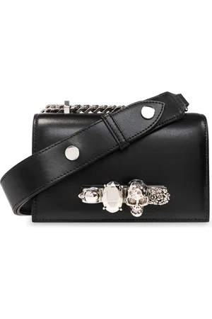 Alexander McQueen Torebki, Kobieta, Czarny, ONE SIZE, Torba na ramię ‘Jewelled Satchel Mini’
