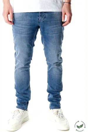 Gabba Jeansy, Mężczyzna, Niebieski, W33 L32, Slim Fit Jeansy z Efektami Spłowienia