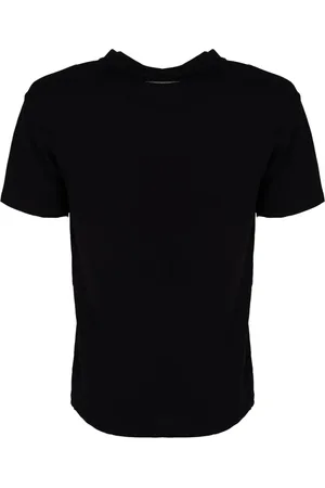 Les Hommes Koszulki, Mężczyzna, Czarny, L, Elegancki T-shirt z okrągłym dekoltem