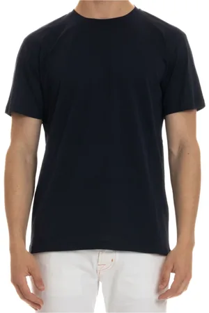Roberto Collina Koszulki, Mężczyzna, Niebieski, M, Niebieski Bawełniany T-shirt Polo
