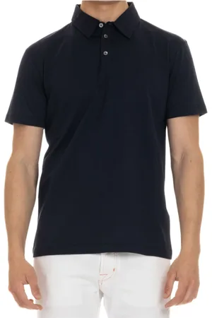 Roberto Collina Koszulki, Mężczyzna, Niebieski, M, Niebieski Polo z Bawełnianego Jerseyu